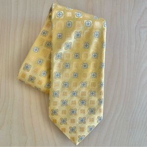 Canali Italian yellow and blue print tie
